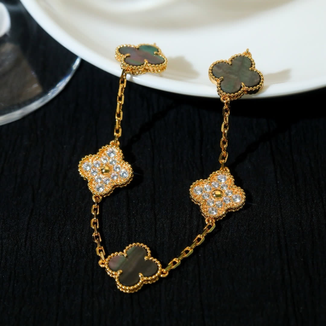 Mystery Gold-Tone Bracelet with Opal and Diamond Accents